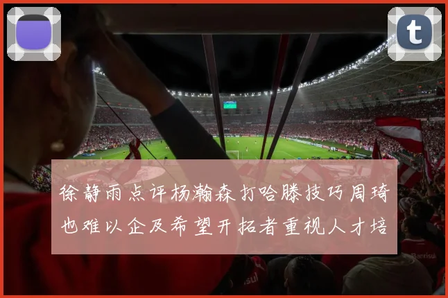 徐静雨点评杨瀚森打哈滕技巧周琦也难以企及希望开拓者重视人才培养
